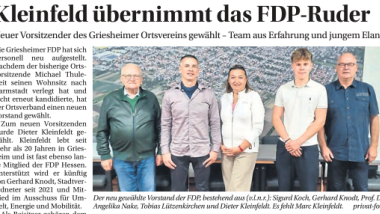Dieter Kleinfeldt zum Vorsitzenden Griesheim gewählt