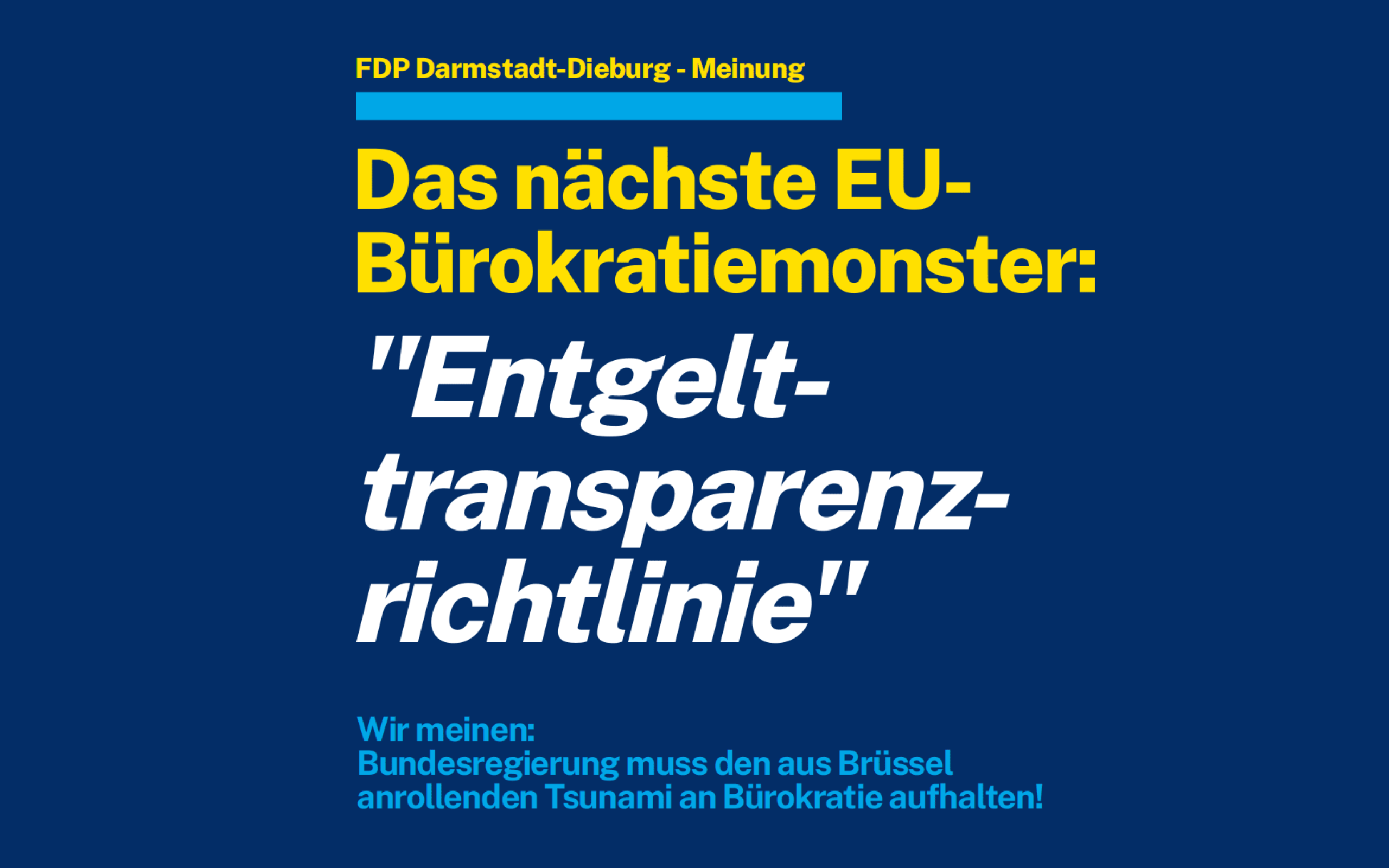 FDP-DADI zur Entgelttransparenzrichtlinie